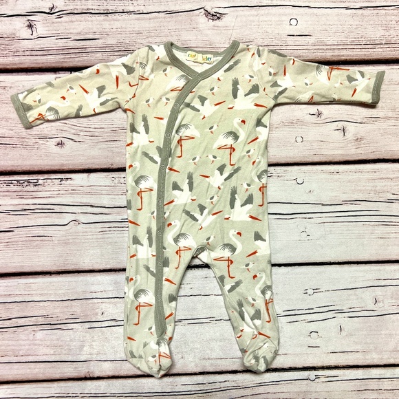 Organic Seabird Footie Romper - 3-6 mo -GUC - Picture 1 of 3